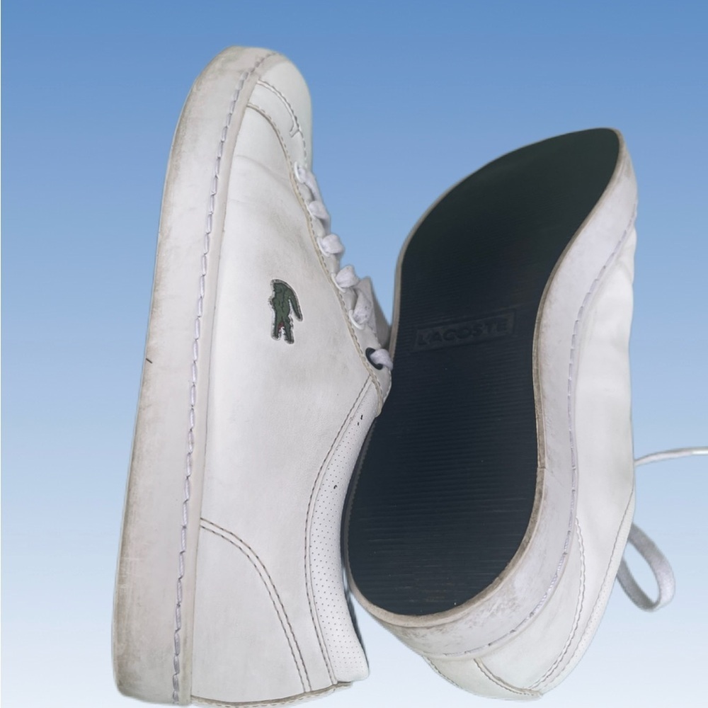 Lacoste women’s White and Green Sneakers size 6.5 - Picture 3 of 7
